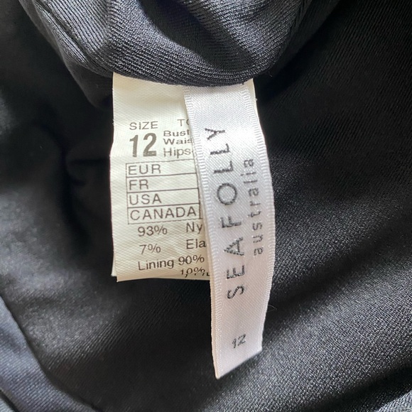 Seafolly Halter Singlet Top Tankini Black Size 8 - Picture 3 of 4